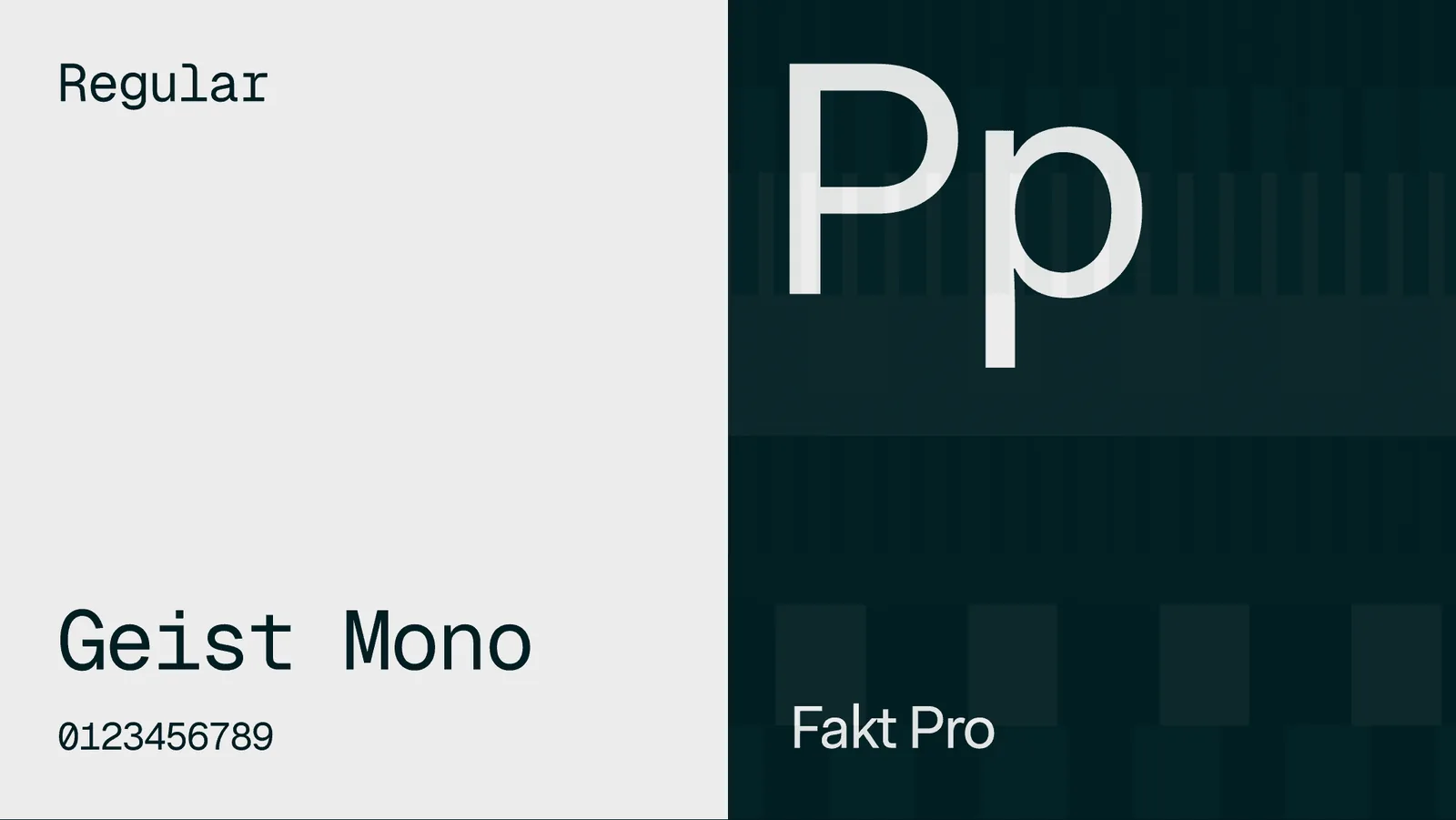 Paymentscan typography: Geist Mono and Fakt Pro