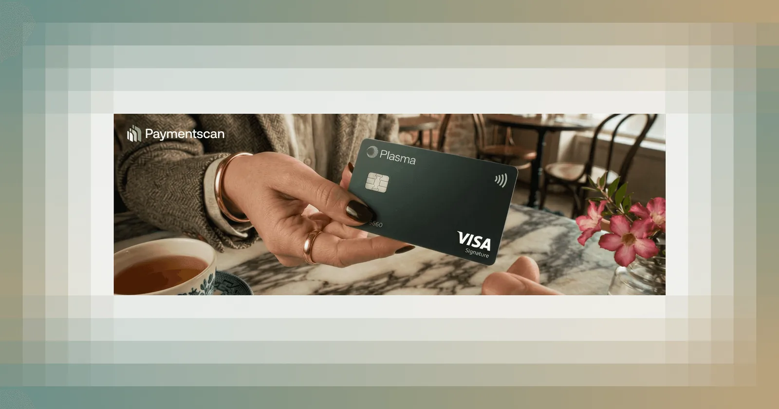 Paymentscan campaign image with a Plasma Visa card