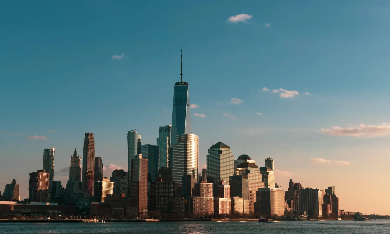New York skyline at dusk, Theo brand world